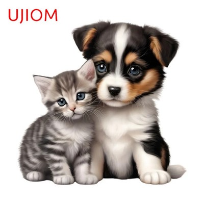 UJIOM Cat And Dog Wall Stickers High Quality Unique Wallpaper Decals