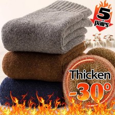 3 Pairs Winter Merino Lambs Wool Heavy Duty Thermal Boots Socks For Mens 10-13
