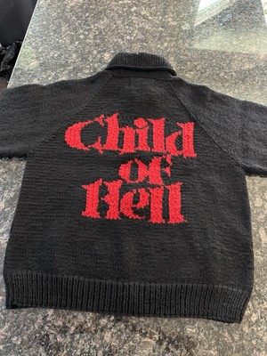 Supreme Child of Hell Cowichan Sweater Black, Red FW24 Mens L. New