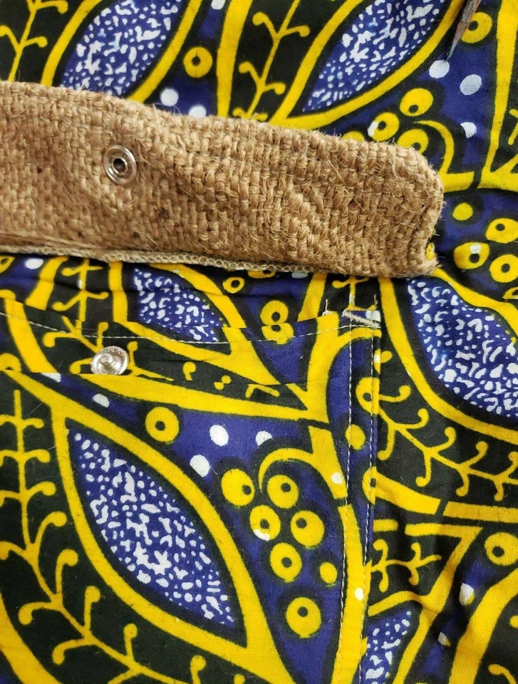 Mochila de Mano Taaluma Costa de Marfil Azul Amarillo Arpillera Foto 4 de 4