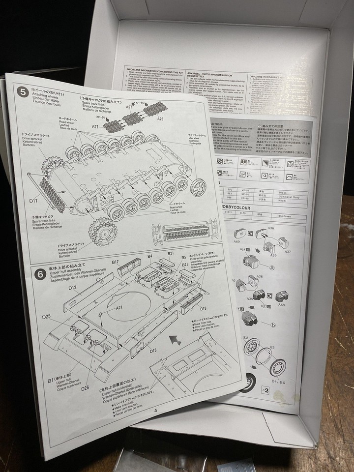 Tamiya Tank Model Box Decals And Instructions No Model | eBay