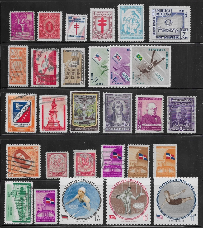 29 estampillas de República Dominicana de álbum antiguo de calidad - Imagen 1 de 1