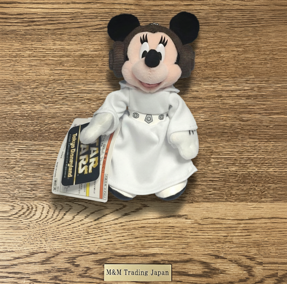 Star Wars Leia Minnie Mouse Character Plush Doll Tokyo Disney