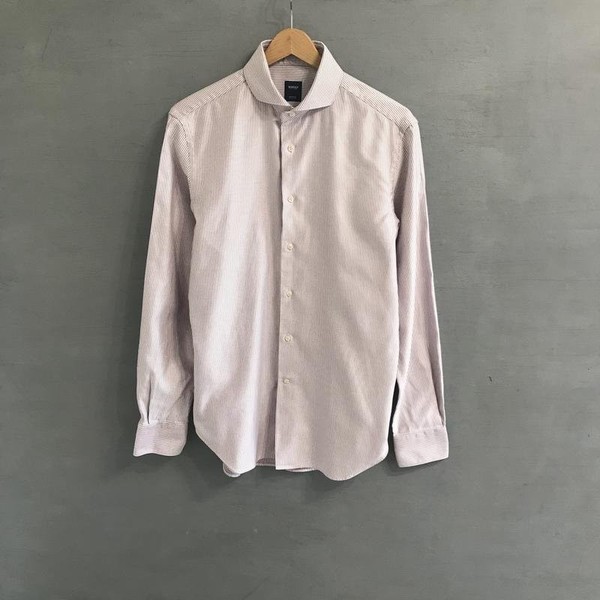 Men Boggi Milano Shirt White Cotton 38 / M / 46 #1VLF