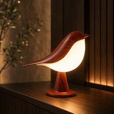 Small Bird Table Lamp Cordless Desk Lamp Touch Night Light With 3 Color Small