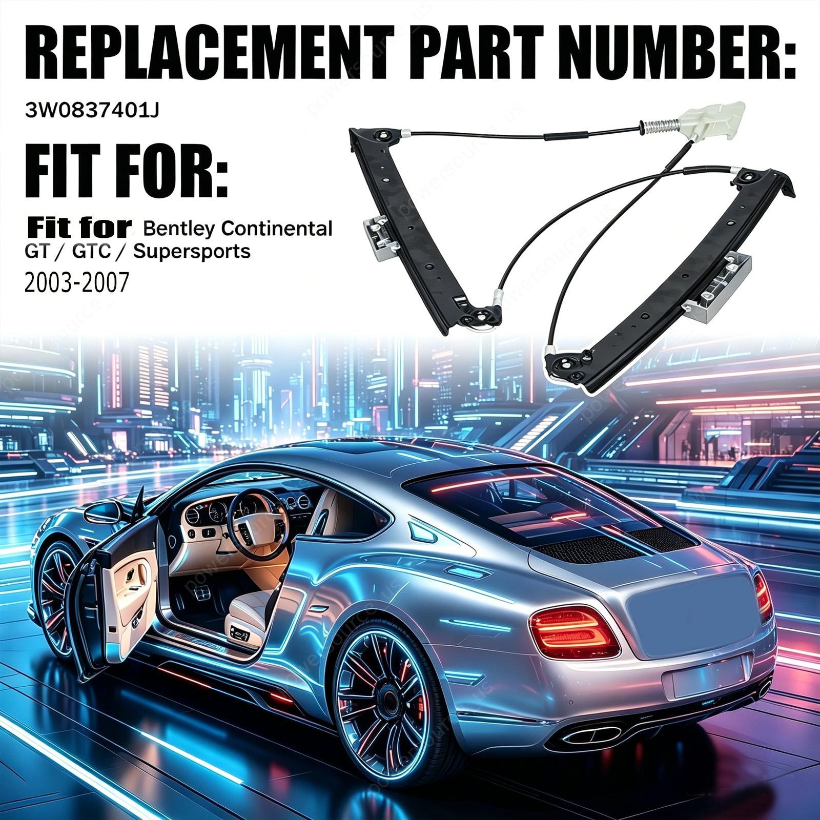 Front Left Side Window Regulator For Bentley Continental GT Coupe 6.0L 2003-07 