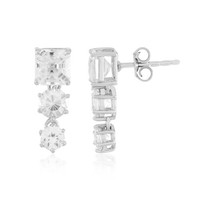 Cavill Zirkon Silberohrringe Damen 4,75Ct Oktagon Rund Prong Fass Platiniert