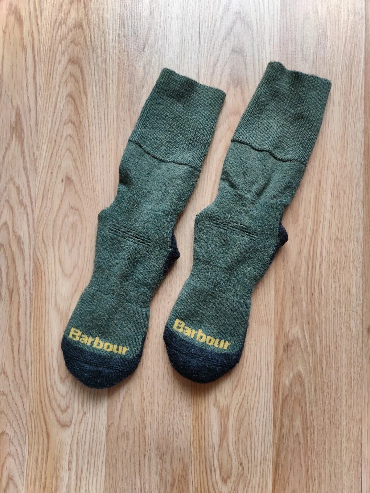 Barbour Woolen Socks Vintage Olive Green Warm Hiking Boot Socks Size 42-44
