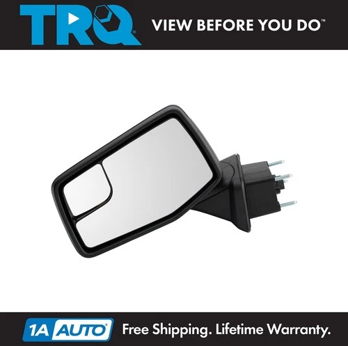 TRQ Side Mirror Power Heated Spotter Manual Fold Textured Striped LH for GMC