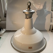 Benjamin Saaflux Industrial Enamel Pendant Lamp Light 15” white 