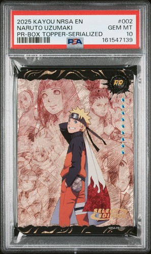 2025 US EXCLUSIVE-BOX TOPPER-SERIALIZED #002 NARUTO UZUMAKI 543/999 PSA 10