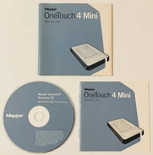 Maxtor OneTouch 4 Mini SafetyDrill Recovery CD (2007) w/ Manual & Case VG