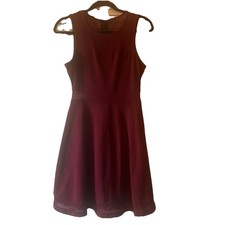 Express Size Small Maroon Burgundy Skater Dress Sheer Cutouts