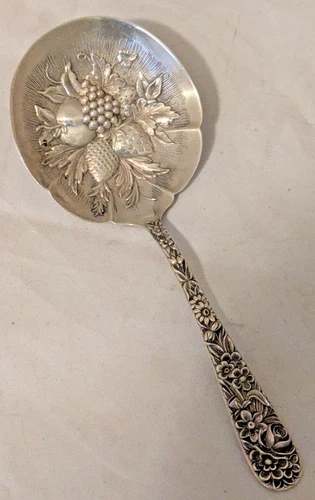 S Kirk & Son Sterling Silver Bon Bon Spoon REPOUSSE No Monogram 5" Long