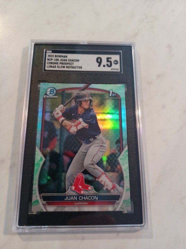 2023 Bowman Chrome Prospects Juan Chacon BCP-105 Lunar Glow Refractor SGC 9.5 MT