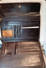 New Erkon Genuine Leather Office Portfolio Istanbul NOS Zipper Snap DKB Gift 