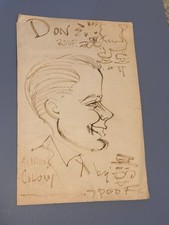 Bob Coyne Art Red Sox Sports Writer Original Drawn Signed Don Rowf Sketch BC2