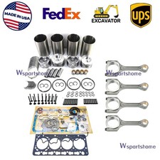V3800 Overhaul Rebuild Kit+rod For Kubota Engine M8540 M8560 M9540 M9960 Tractor