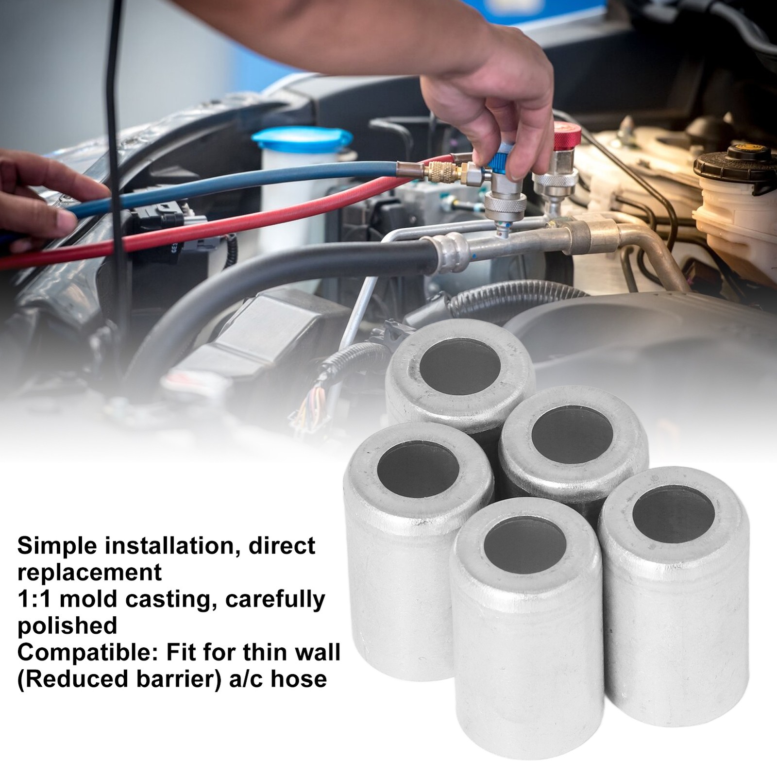 20PCS Air Conditioning Hose Aluminum Cover Strong Strength For Car Trending