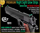 Colt 1911 Night Sights High Visibility Upgrade Easy & Safe DIY PREMIUM GL🟢W