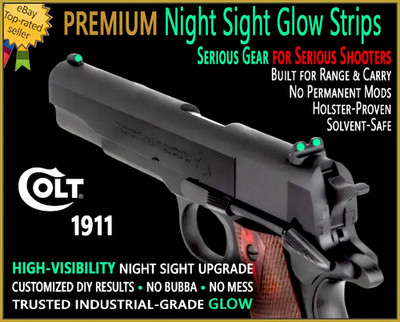 Colt 1911 - Night Sights High Visibility Upgrade - Easy & Safe DIY PREMIUM GL W