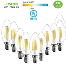 C35/B11 4W LED Light Bulbs 40 Watt Equivalent Not-Dimmable E12 Chandeliers Bulb