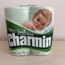 Vintage 80's Charmin Green Toilet Paper Colored Bathroom Toilet Tissue 4 Pk NEW