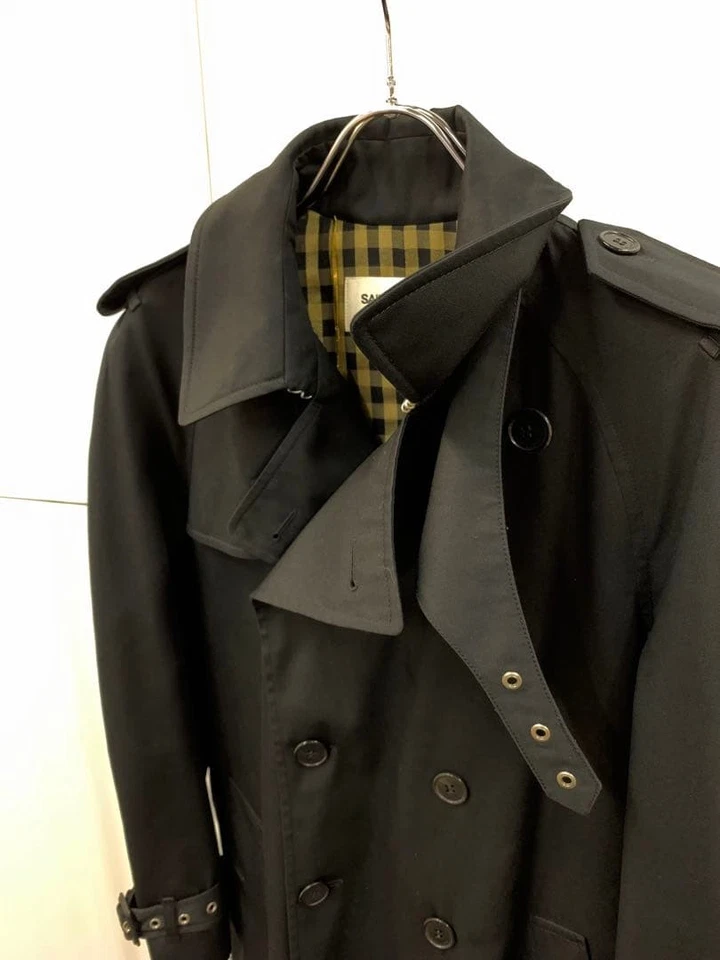 Saint Laurent black trench coat, long length, Hedi Slimane, size 38 - Image 4 of 4