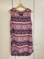 Purple Print Dress, Tank Sleeveless Summer Dress, Causal Boho