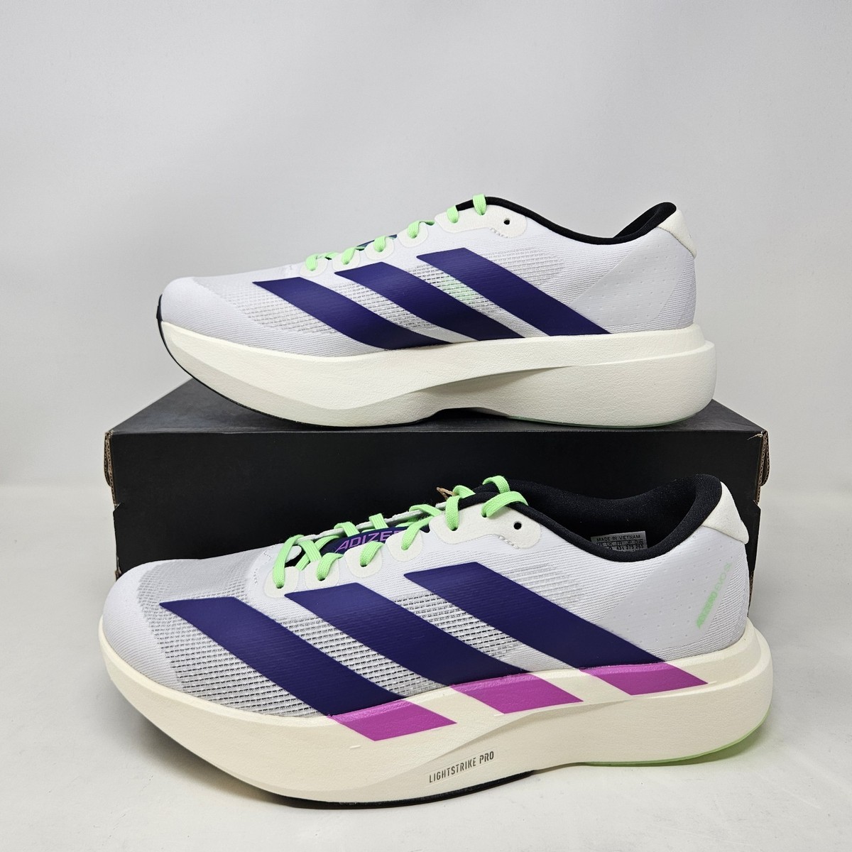 Adidas Adizero Evo SL 'White Collegiate Purple Lime Burst