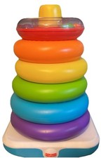 Fisher-Price 15" Giant Rock-a-Stack with 6-Colorful Rings Great Used Toy Ring