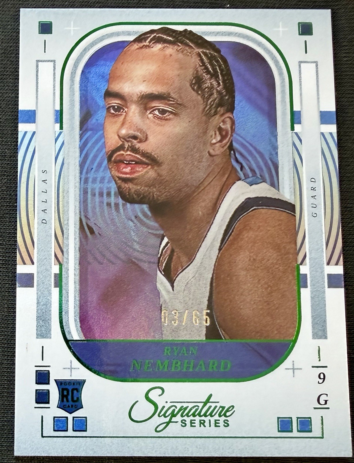 Panini Signature Series 2025-26 Ryan Nembhard #55 Rookie 03/65 Mavericks