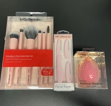 MCoBeauty Everyday 6 Piece Makeup Brush Essentials Set W Blender & Facial Razor