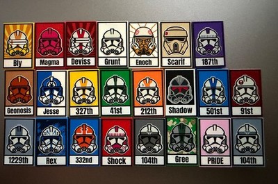 23 Stück Lego Custom Star Wars Helm Fliesen von Hall of Bricks