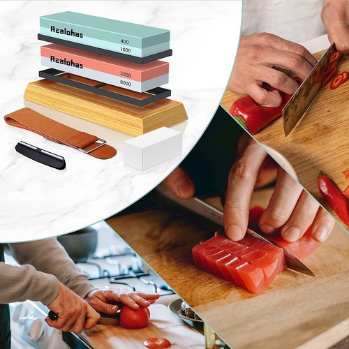 Whetstone Knife Sharpening Stone Kit - Professional Knife Sharpener Stone Set... - Picture 4 of 6