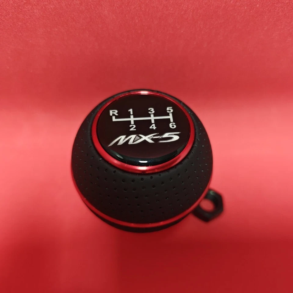 ROT LEDER MS SPORT 6G SCHALTKNAUF für MAZDA MX5 MX-5 SPORT CLUB RF NC ND NB SKY - Bild 3 von 4