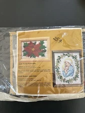Vintage Needlepoint - The Creative Circle Stitchery Kit 2180 Pretty Poinsettia
