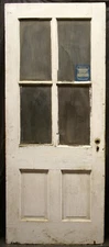 32x79.5" Antique Vintage SOLID Wood Wooden Exterior Entry Door Window Glass Lite