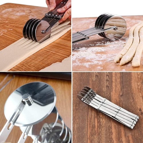 Durable 5-Wheel Stainless Steel Pastry and Pizza Slicer for Baking Perfection - Photo 8/9