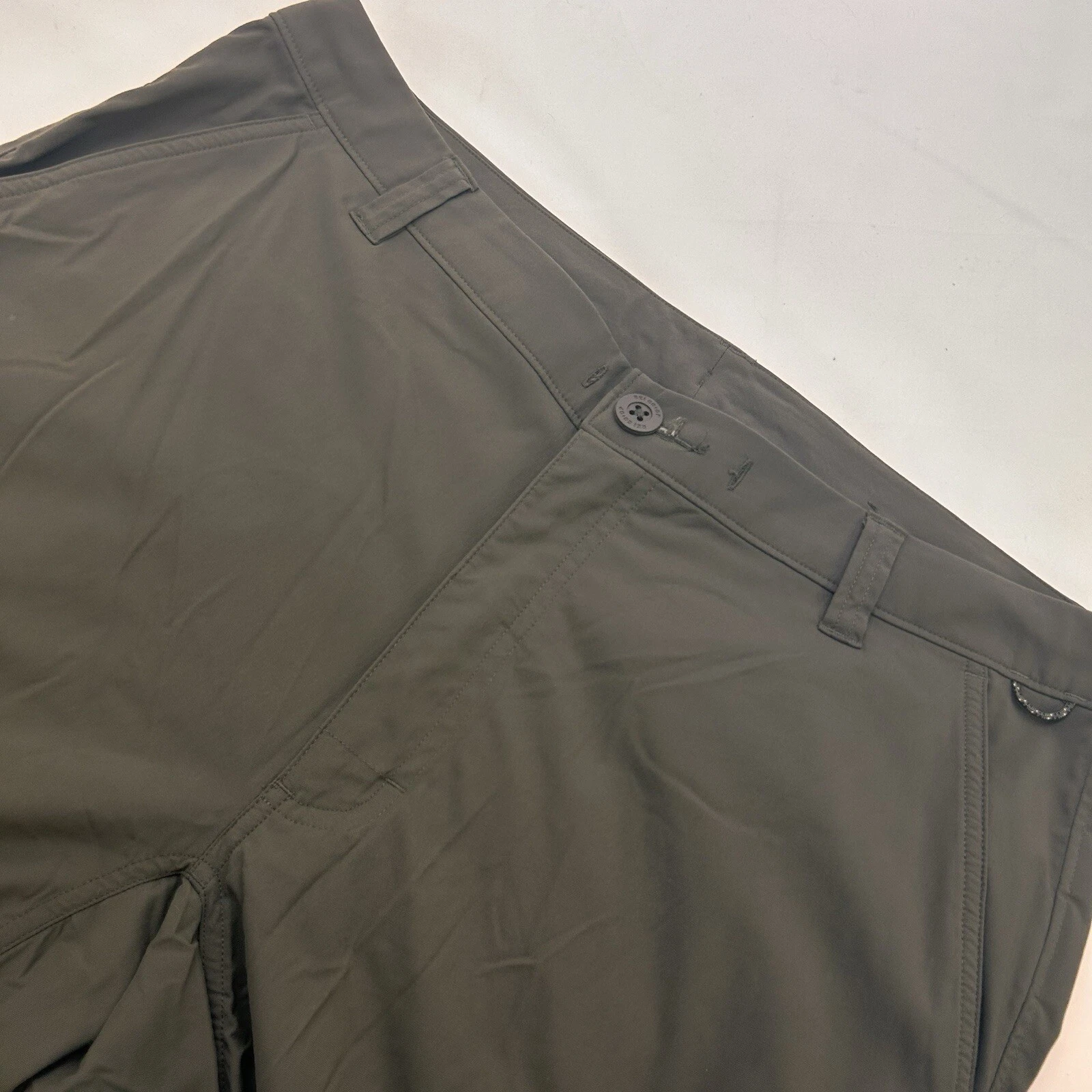 REI Men Solid Olive Nylon Flat Front Hiking Pants 36/32 NWoT