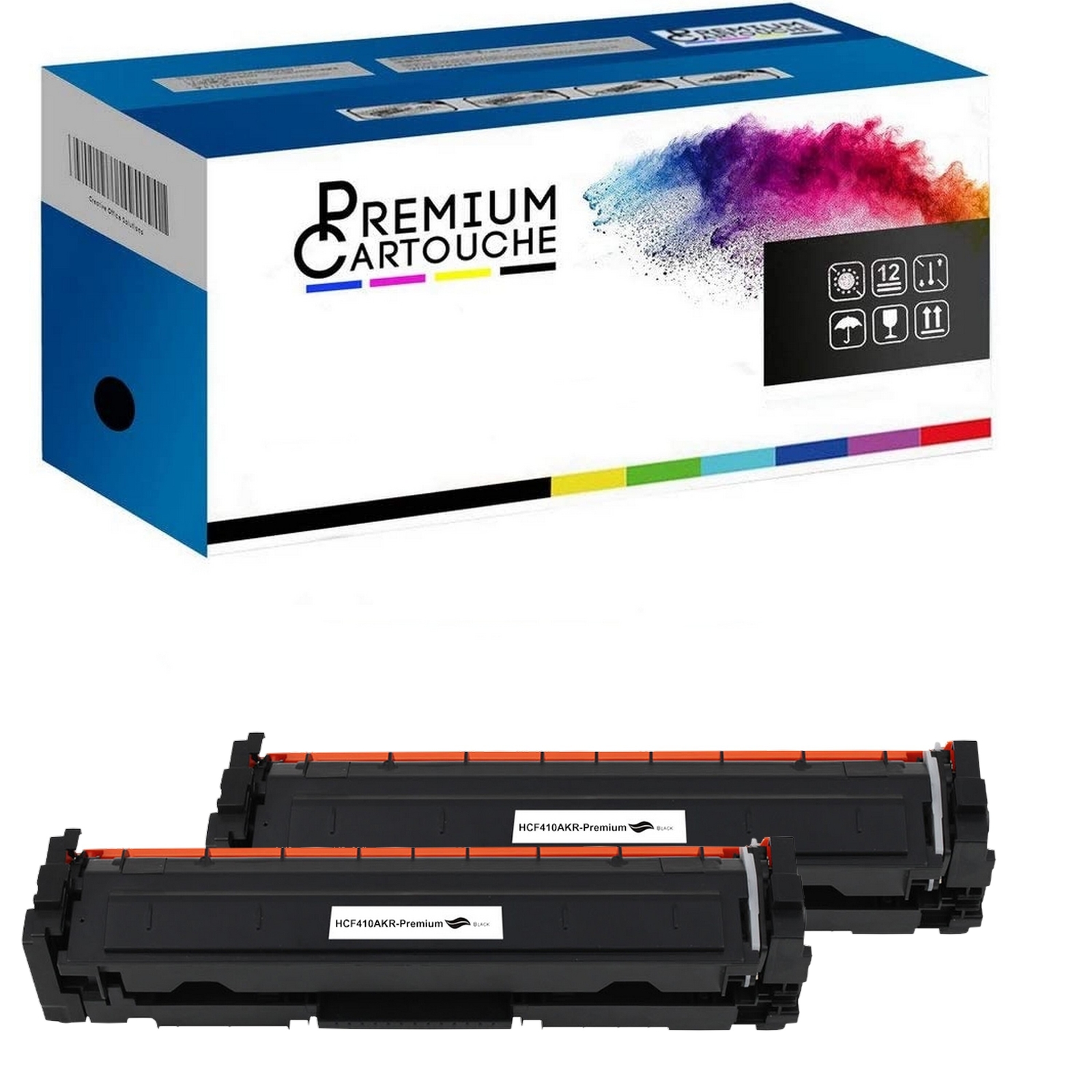 Pack de 2 toners CF410A noir pour imprimante HP Color LaserJet Pro