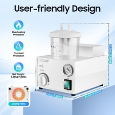 Portable Dental Phlegm Suction Unit Emergency Medical Vacuum Aspirator Machine