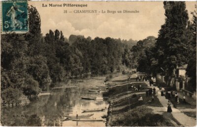 CPA CHAMPIGNY-sur-MARNE La Berge un Dimanche (1352045)