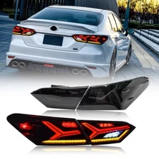 TT-ABC LED Tail Lights for 2018-2024 Toyota Camry Sedan SMOKE Lens Rear Lights