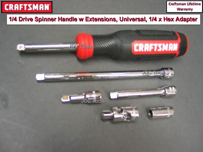 CRAFTSMAN  1/4 Drive Spinner Handle w Extension Universal  Adapter Set