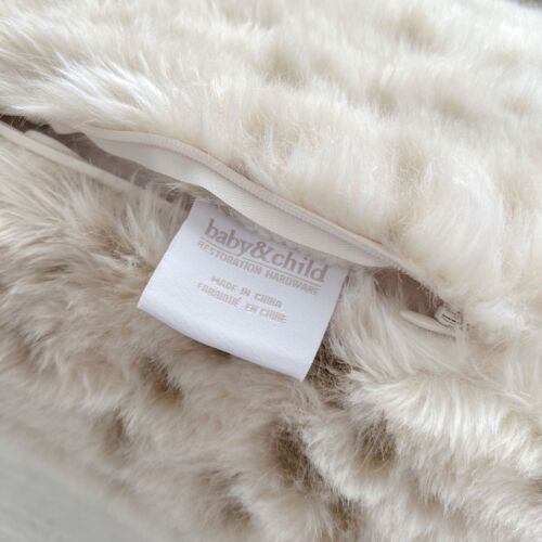 Restoration Hardware Faux Fur Snow Leopard Lumbar Bolster Pillow w/ Insert LARGE - Picture 9 of 14
