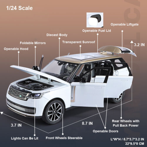 1:24 Land Rover Range Rover SV Diecast Vehicle Model Car Toy Sound Light Gifts - Picture 2 of 11