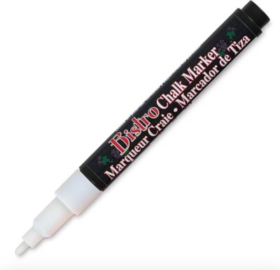 Uchida Bistro Chalk Markers 483-S-0, White, Chisel Tip, Pack of 4