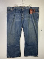 NWT Levis Mens 527 Jeans 54X30 Blue Boot cut Straight fit Low rise Distressed