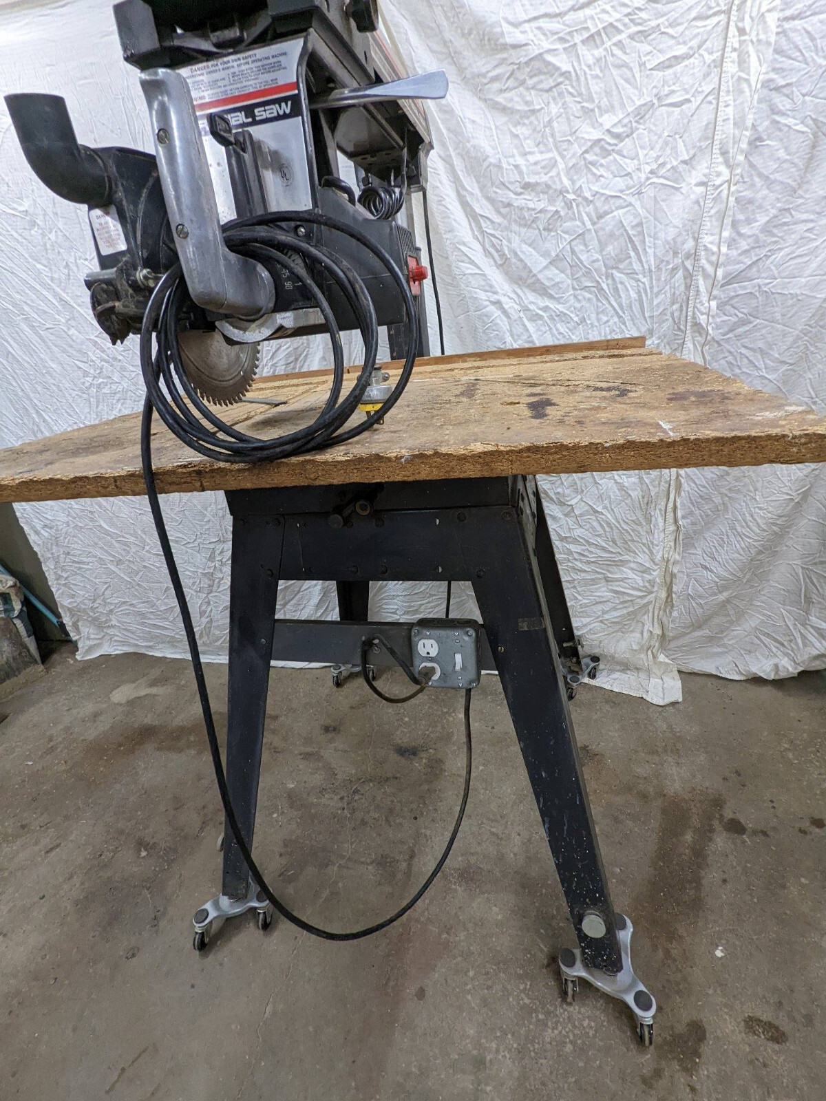 Craftsman 10 inch radial arm table saw with stand on wheels, good ...
